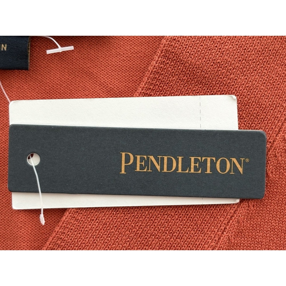 Pendleton Sweater Women XL Orange V Neck Silk Blend Short Sleeve Pullover NWT - Picture 7 of 16